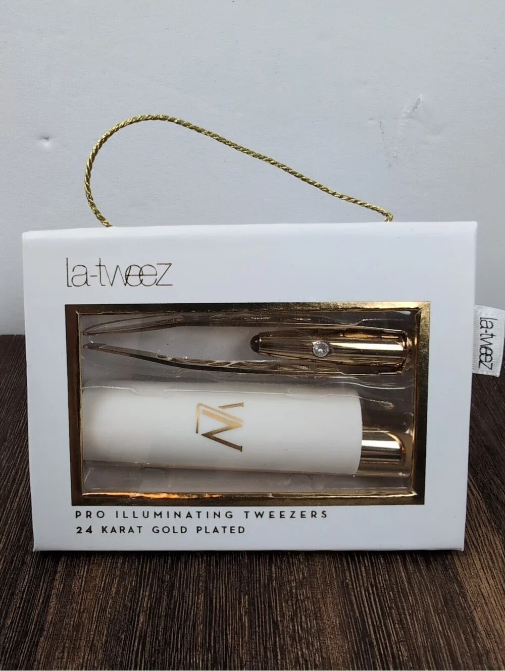 LA-TWEEZ Pro LED Precision Illuminating Tweezers White 24 Karate Gold Plated